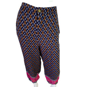 Anthropologie Women’s Cropped Pants Black White Geometric Print 10P
